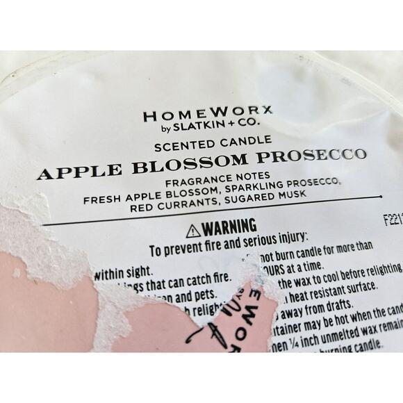 PINK Homeworx APPLE BLOSSOM PROSECCO CANDLE NEW Reuse Container 3 Wick - Picture 4 of 6
